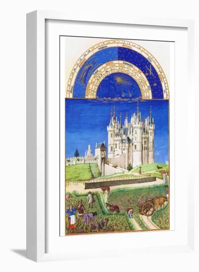 Le Tres Riches Heures Du Duc De Berry - September-Paul Herman & Jean Limbourg-Framed Art Print