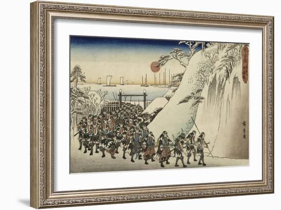 Le trésor des vassaux fidèles, drame de Tageda Izumo : l'attaque de nuit-Ando Hiroshige-Framed Giclee Print