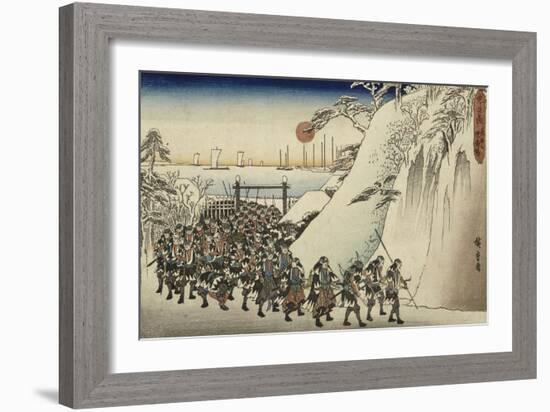 Le trésor des vassaux fidèles, drame de Tageda Izumo : l'attaque de nuit-Ando Hiroshige-Framed Giclee Print