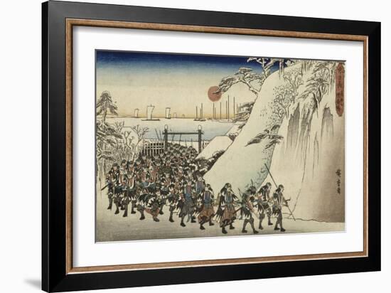 Le trésor des vassaux fidèles, drame de Tageda Izumo : l'attaque de nuit-Ando Hiroshige-Framed Giclee Print