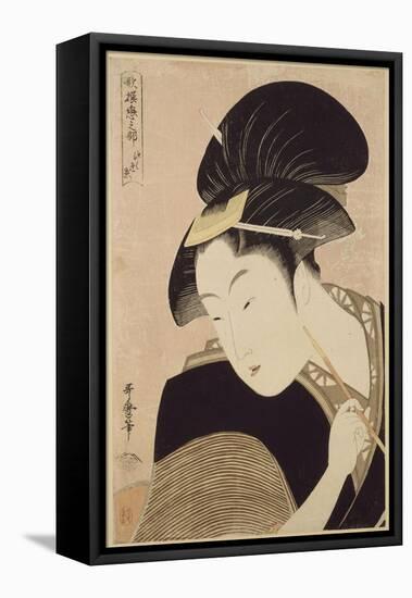 Le trésor des vassaux fidèles, drame de Tageda Izumo : l'attaque de nuit-Ando Hiroshige-Framed Premier Image Canvas