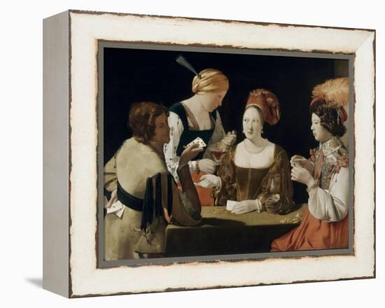 Le Tricheur à l'as de carreau-Georges de La Tour-Framed Premier Image Canvas