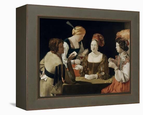 Le Tricheur à l'as de carreau-Georges de La Tour-Framed Premier Image Canvas