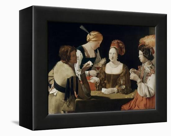 Le Tricheur à l'as de carreau-Georges de La Tour-Framed Premier Image Canvas