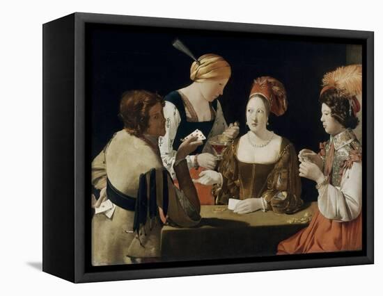 Le Tricheur à l'as de carreau-Georges de La Tour-Framed Premier Image Canvas