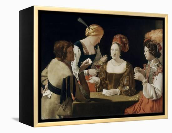 Le Tricheur à l'as de carreau-Georges de La Tour-Framed Premier Image Canvas