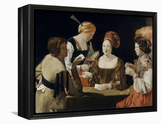 Le Tricheur à l'as de carreau-Georges de La Tour-Framed Premier Image Canvas