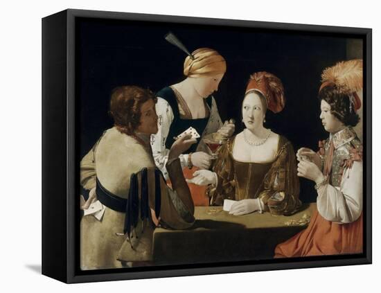 Le Tricheur à l'as de carreau-Georges de La Tour-Framed Premier Image Canvas