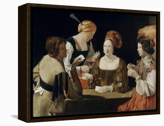 Le Tricheur à l'as de carreau-Georges de La Tour-Framed Premier Image Canvas