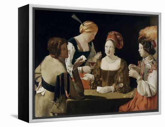 Le Tricheur à l'as de carreau-Georges de La Tour-Framed Premier Image Canvas