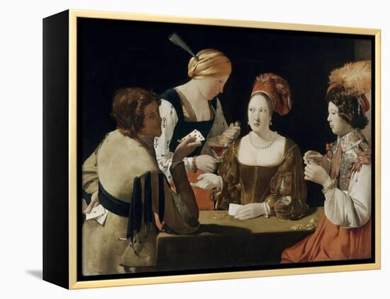 Le Tricheur à l'as de carreau-Georges de La Tour-Framed Premier Image Canvas