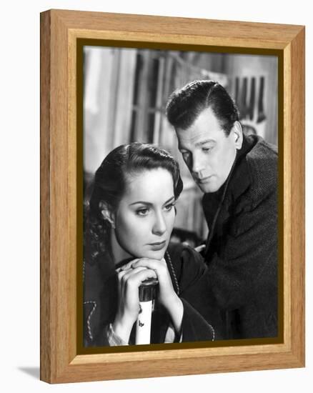 Le Troisieme Homme THE THIRD MAN by Carol Reed with Alida Valli and Joseph Cotten, 1949 (b/w photo)-null-Framed Stretched Canvas