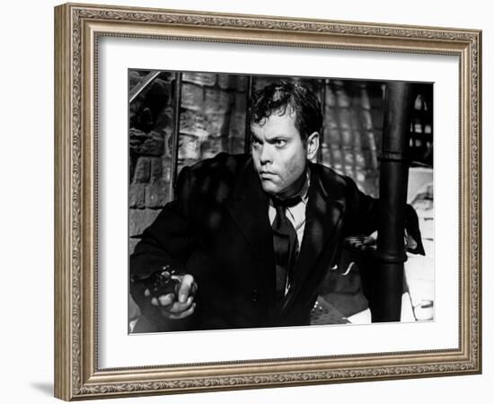 Le Troisieme Homme THE THIRD MAN by Carol Reed with Orson Welles, 1949 (b/w photo)-null-Framed Photo