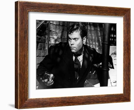 Le Troisieme Homme THE THIRD MAN by Carol Reed with Orson Welles, 1949 (b/w photo)-null-Framed Photo