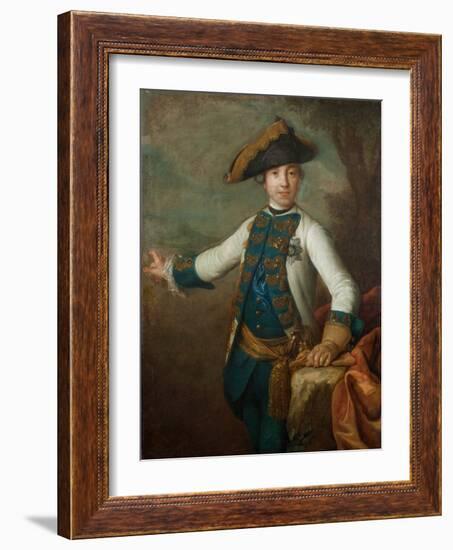 Le Tsar Pierre III De Russie - Portrait of the Tsar Peter III of Russia (1728-1762), Anonymous . Oi-Unknown Artist-Framed Giclee Print