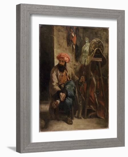 Le Turc à la selle-Eugene Delacroix-Framed Giclee Print