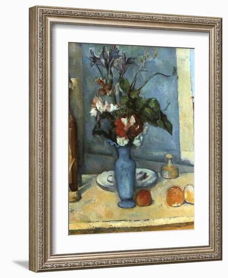 Le Vase Bleu, 1889-1890-Paul Cézanne-Framed Giclee Print