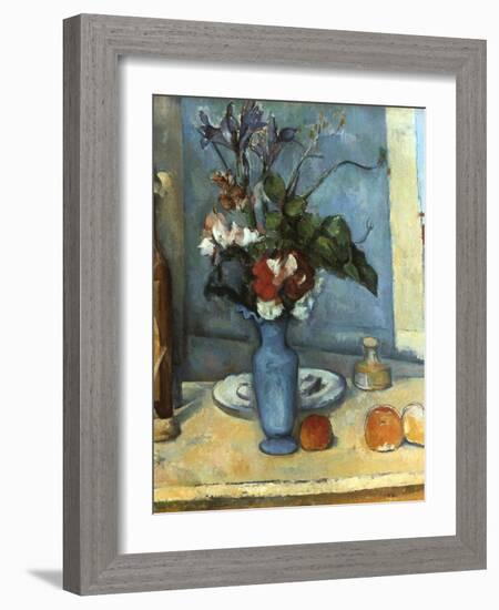 Le Vase Bleu, 1889-1890-Paul Cézanne-Framed Giclee Print