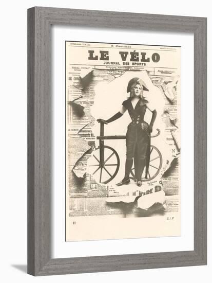 Le Velo, Girl with Wooden Bicycle-null-Framed Art Print