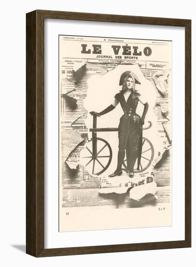 Le Velo, Girl with Wooden Bicycle-null-Framed Art Print