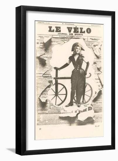 Le Velo, Girl with Wooden Bicycle-null-Framed Art Print