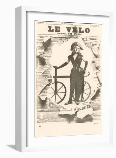 Le Velo, Girl with Wooden Bicycle-null-Framed Art Print