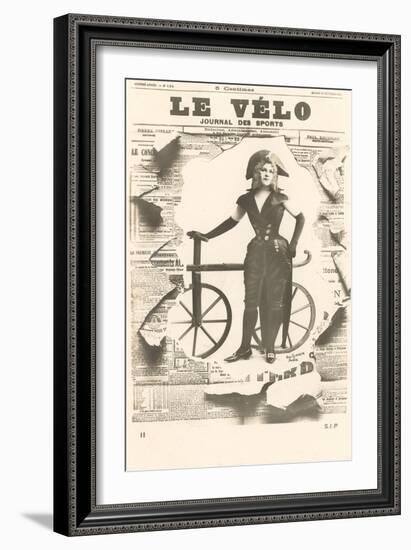 Le Velo, Girl with Wooden Bicycle-null-Framed Art Print