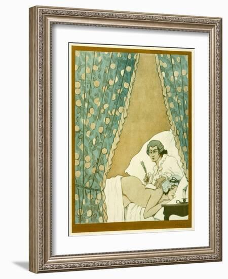 Le Vicomte de Valmont Uses His Mistress Opera as a Writing Desk Whilst Writing to the Virtuous Mme-Manuel Orazi-Framed Art Print