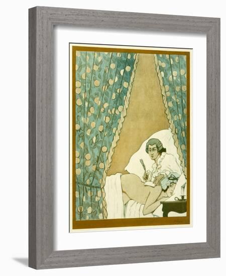 Le Vicomte de Valmont Uses His Mistress Opera as a Writing Desk Whilst Writing to the Virtuous Mme-Manuel Orazi-Framed Art Print