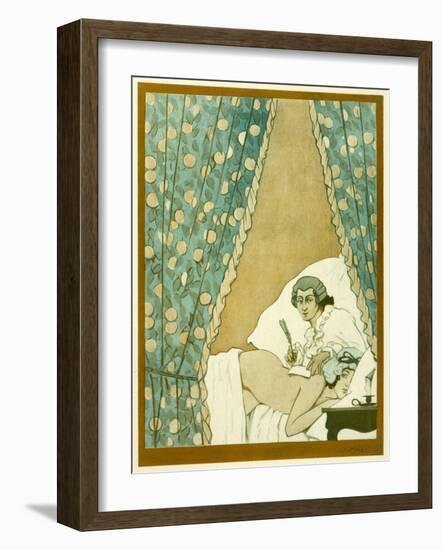Le Vicomte de Valmont Uses His Mistress Opera as a Writing Desk Whilst Writing to the Virtuous Mme-Manuel Orazi-Framed Art Print