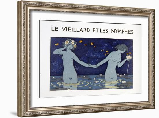 Le Vieillard Et Les Nymphes, Illustration from Les Chansons De Bilitis, by Pierre Louys, Pub. 1922-Georges Barbier-Framed Giclee Print