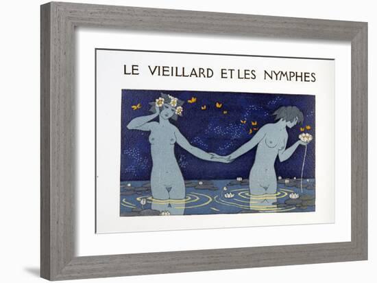 Le Vieillard Et Les Nymphes, Illustration from Les Chansons De Bilitis, by Pierre Louys, Pub. 1922-Georges Barbier-Framed Giclee Print