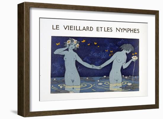 Le Vieillard Et Les Nymphes, Illustration from Les Chansons De Bilitis, by Pierre Louys, Pub. 1922-Georges Barbier-Framed Giclee Print