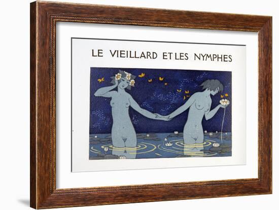 Le Vieillard Et Les Nymphes, Illustration from Les Chansons De Bilitis, by Pierre Louys, Pub. 1922-Georges Barbier-Framed Giclee Print