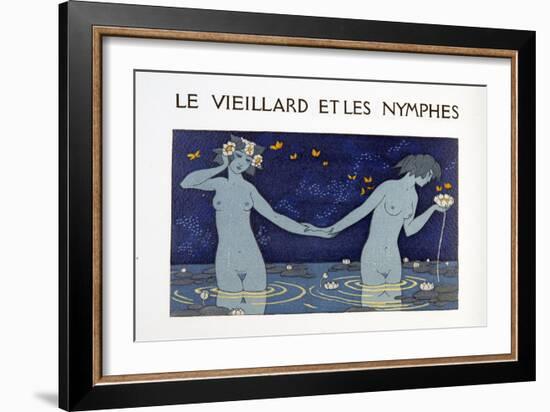 Le Vieillard Et Les Nymphes, Illustration from Les Chansons De Bilitis, by Pierre Louys, Pub. 1922-Georges Barbier-Framed Giclee Print