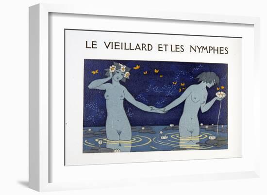 Le Vieillard Et Les Nymphes, Illustration from Les Chansons De Bilitis, by Pierre Louys, Pub. 1922-Georges Barbier-Framed Giclee Print