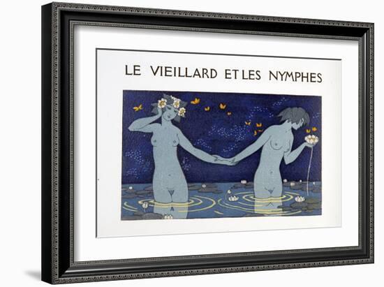 Le Vieillard Et Les Nymphes, Illustration from Les Chansons De Bilitis, by Pierre Louys, Pub. 1922-Georges Barbier-Framed Giclee Print