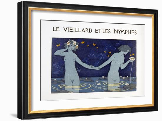 Le Vieillard Et Les Nymphes, Illustration from Les Chansons De Bilitis, by Pierre Louys, Pub. 1922-Georges Barbier-Framed Giclee Print