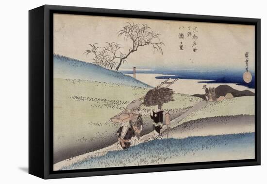 Le village de Yase-Ando Hiroshige-Framed Premier Image Canvas