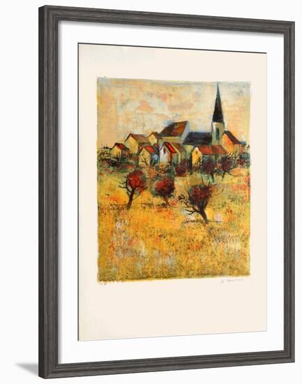 Le village II-Michel Jouenne-Framed Collectable Print