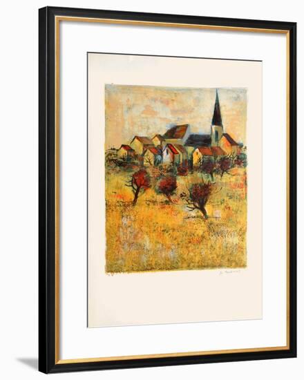 Le village II-Michel Jouenne-Framed Collectable Print