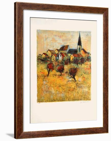 Le village II-Michel Jouenne-Framed Collectable Print