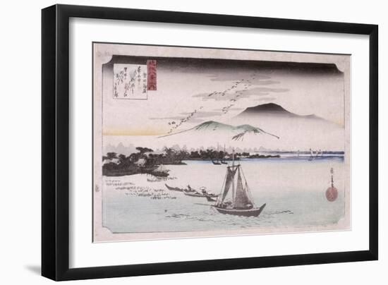 Le vol des oiseaux sauvages à Katad-Ando Hiroshige-Framed Giclee Print