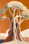 Abstract Orange Woods-Lea Faucher-Art Print