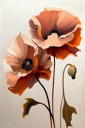 Two Poppy flowers Art Print - Lea Faucher | Art.com
