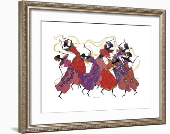 Lead Dancer in Purple Gown-Augusta Asberry-Framed Giclee Print