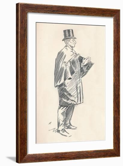 Lead Pencil Sketch by Phil May, C19th Century (1903-1904)-Philip William May-Framed Giclee Print