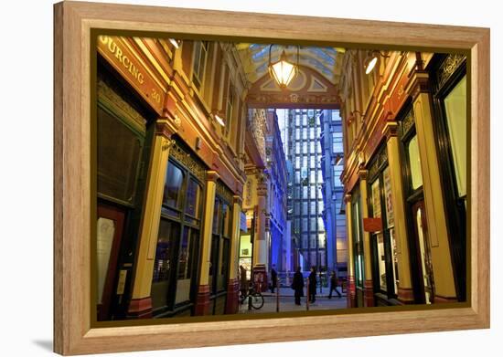 Leadenhall Market and Lloyds Building, London, United Kingdom, Europe-Neil Farrin-Framed Premier Image Canvas