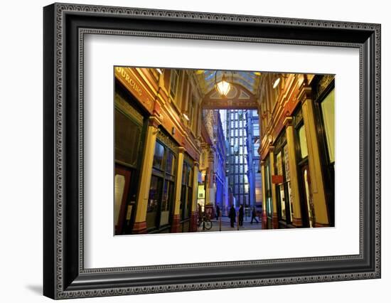 Leadenhall Market and Lloyds Building, London, United Kingdom, Europe-Neil Farrin-Framed Photographic Print