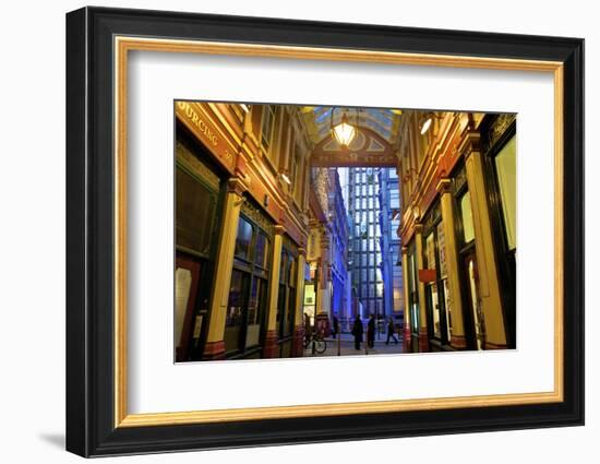 Leadenhall Market and Lloyds Building, London, United Kingdom, Europe-Neil Farrin-Framed Photographic Print